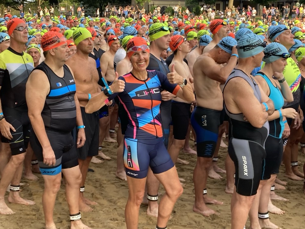 Athlete crossing the finish line