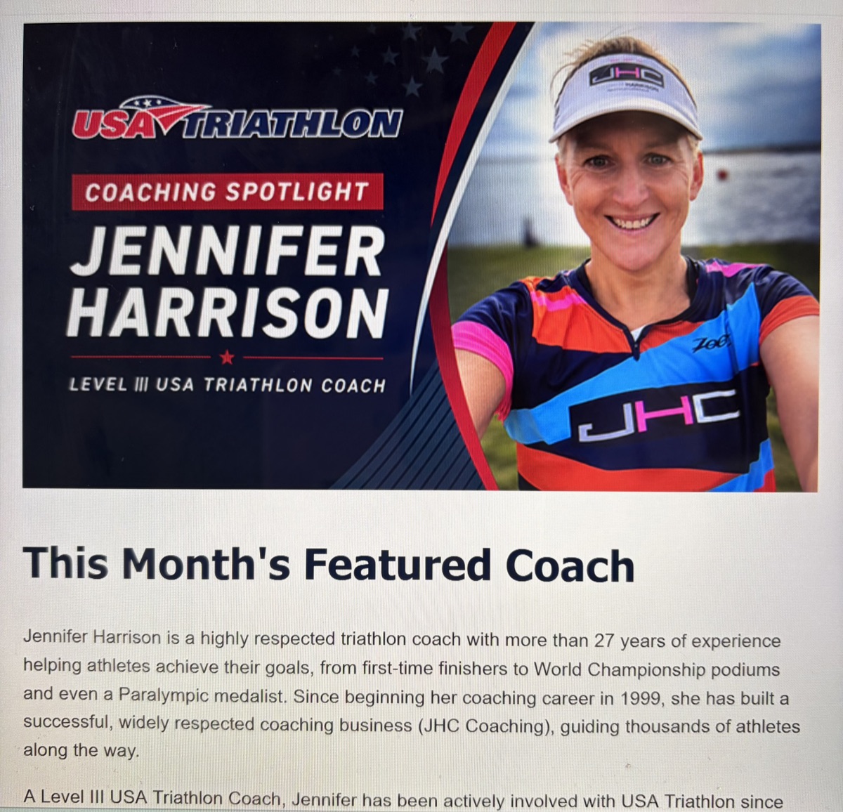 USA Triathlon Coaching Spotlight featuring Jennifer Harrison